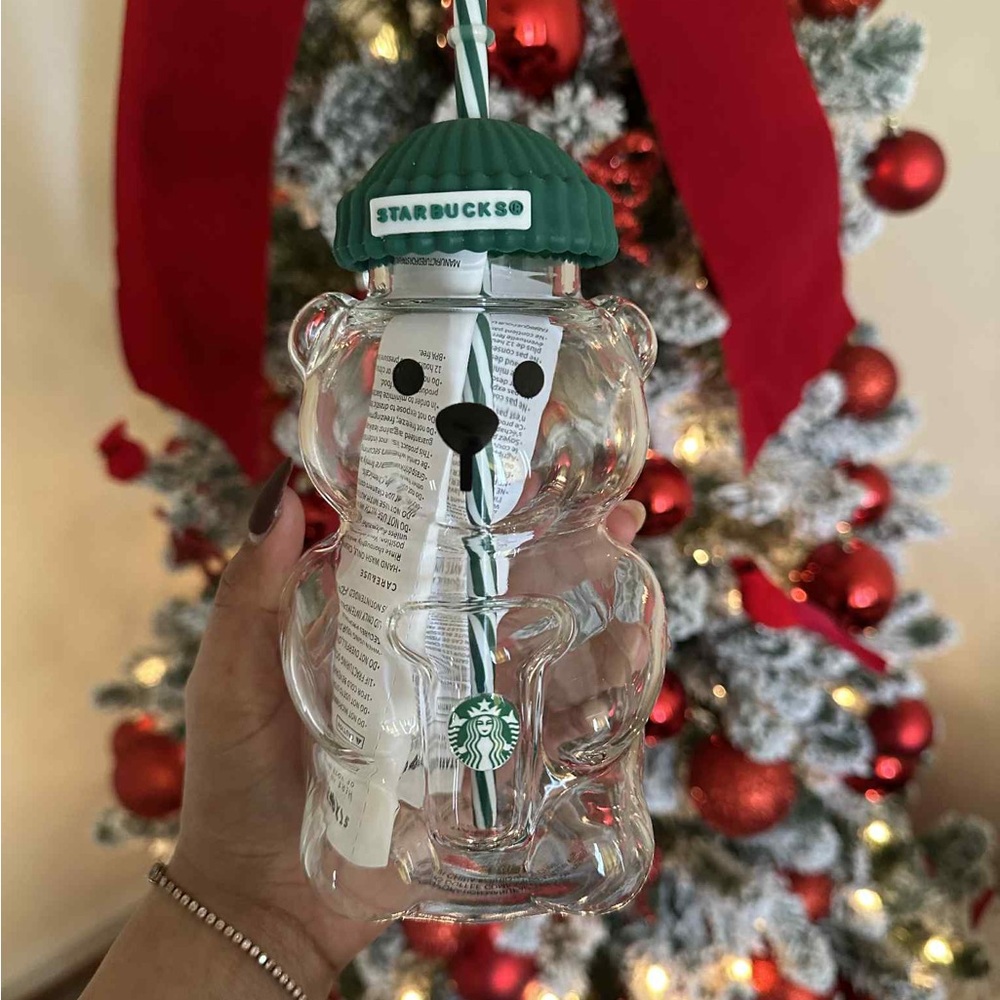 Starbucks Holiday Bear Tumbler with Green Lid